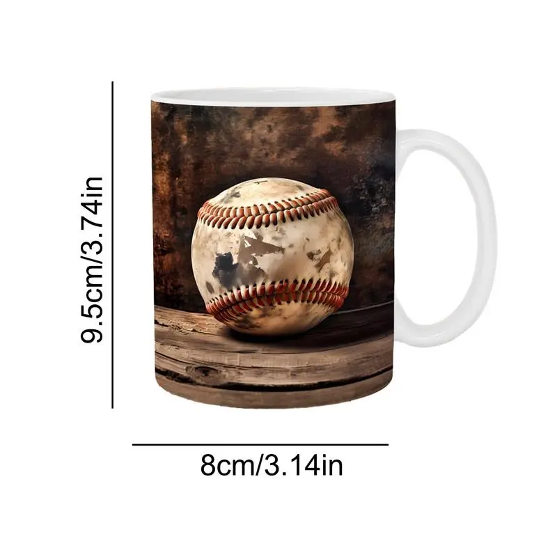 Travel Coffee Mug Flat 3D Effect 350ml Ball Tumbler Coffee Mug Novelty Vivid Colors Ceramic Mug For Coffee Tea Hot Chocolate