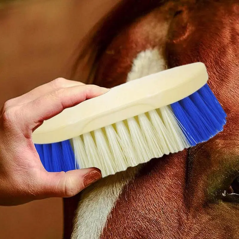 Horse Brush Horse Scrubber Shedding Comb Ergonomic Pet Cleaning Tool with Hard Bristles for Bovine Livestock