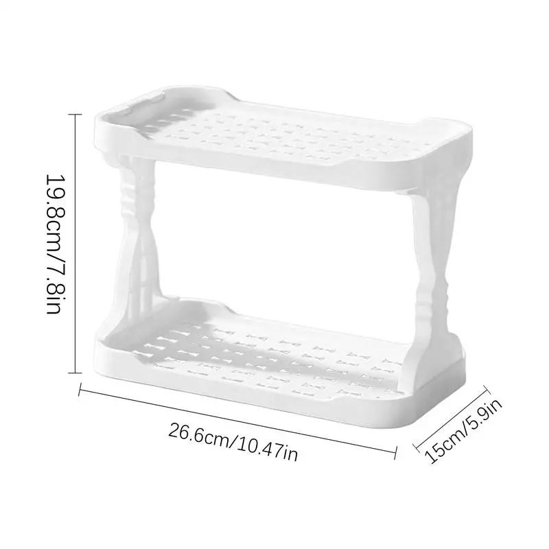 Organizer For Vanity Kitchen Counter Holder Double-Layer Seasoning Bottle Holder Desktop Toiletry Organizer For Bathroom Bedroom