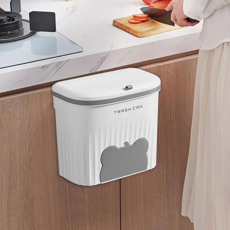 Camping Trash Can Hangable Kitchen Garbage Can With Lid Trash Bag Storage Compartment Design Waste Basket For Cabinet Bathroom