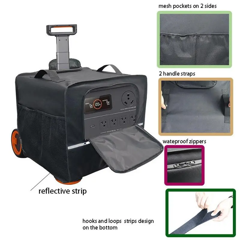 Small Generator Cover Waterproof Solar Generator Protector Heavy Duty Power Station Storage Case Dustproof Travel Carrying Case