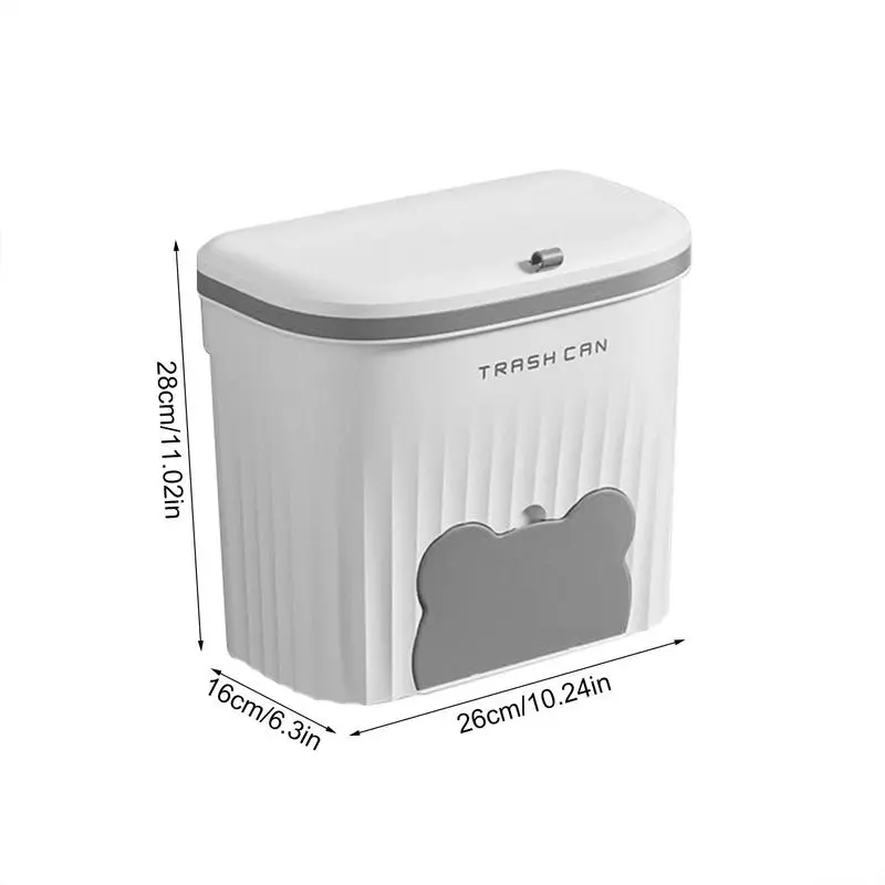 Camping Trash Can Hangable Kitchen Garbage Can With Lid Trash Bag Storage Compartment Design Waste Basket For Cabinet Bathroom