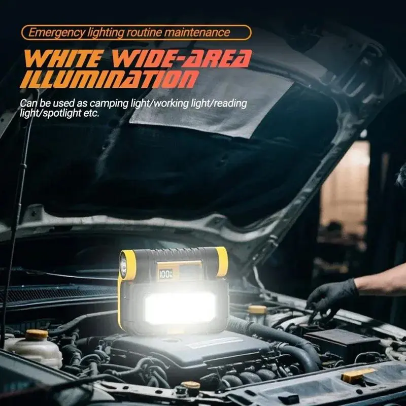 LED Work Light Handheld Car Repair Flashlight Long-lasting Rechargeable Solar Work Light For Workshop Garden RV Backyard Patio