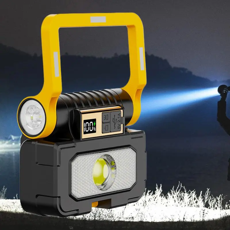 LED Work Light Handheld Car Repair Flashlight Long-lasting Rechargeable Solar Work Light For Workshop Garden RV Backyard Patio