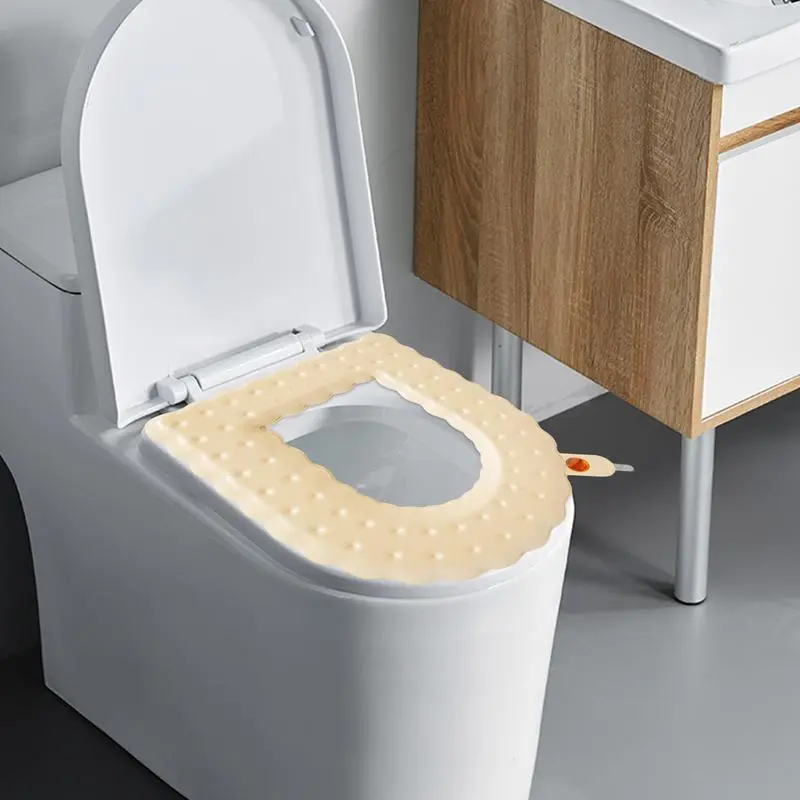 Household Toilet Cushion Comfortable Winter Toilet Seats Toilet Seat Cushion Cover Toilet Cushion With Handle For Standard U & O