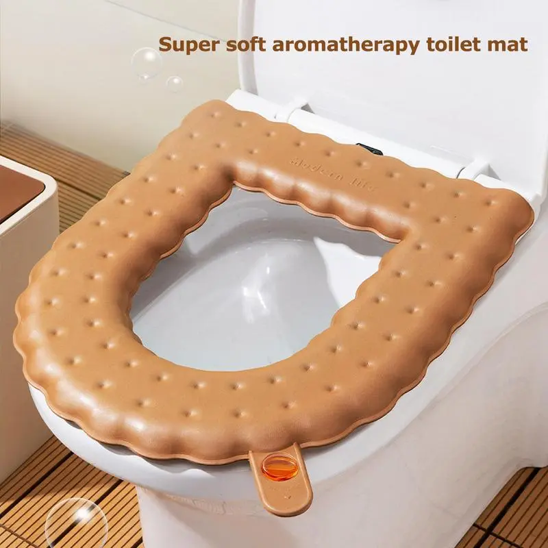 Household Toilet Cushion Comfortable Winter Toilet Seats Toilet Seat Cushion Cover Toilet Cushion With Handle For Standard U & O