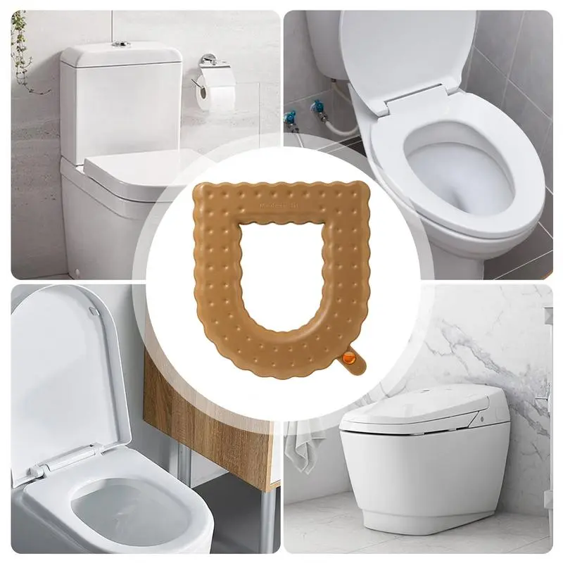 Household Toilet Cushion Comfortable Winter Toilet Seats Toilet Seat Cushion Cover Toilet Cushion With Handle For Standard U & O