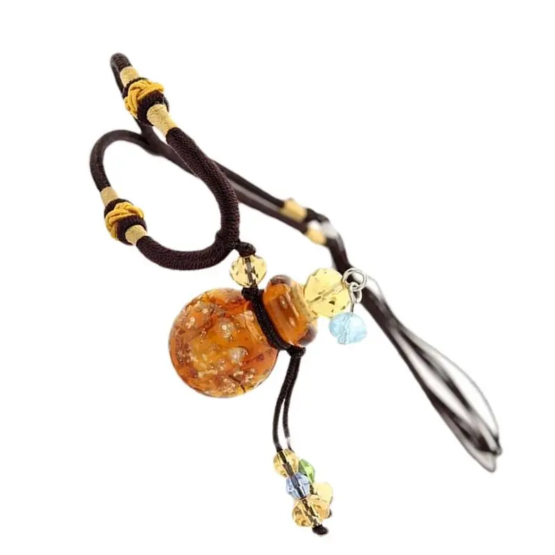 Perfume Bottle Necklace Gourd Pendant Necklace Round Diffuser Perfume Pendant Necklace Oil Aromatherapy Colored Bottle Nedcklace