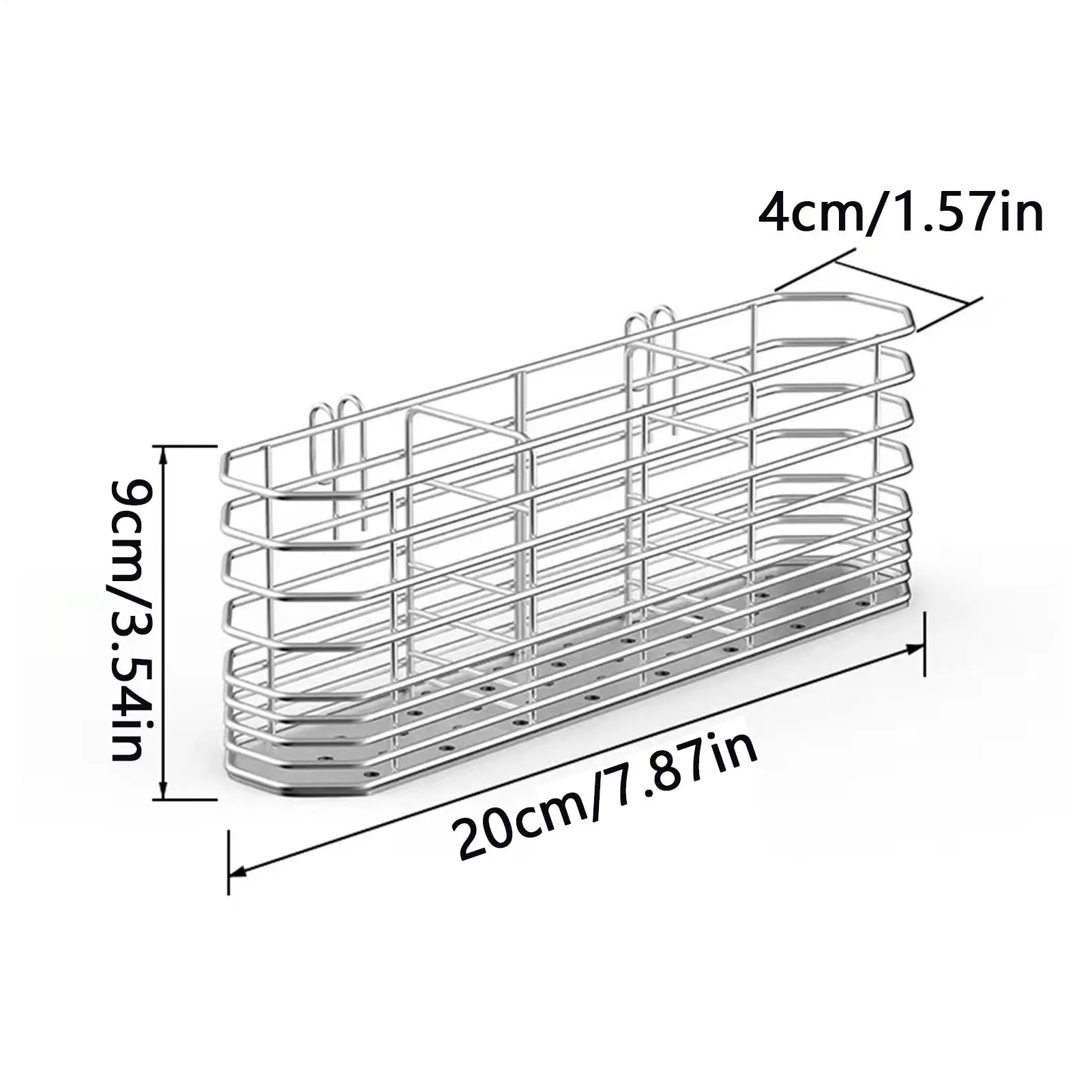 Cutlery Basket Stainless Steel Cutlery Hangable Basket Flatware Drying Rack Fork Drainage Containers For Kitchen Countertops