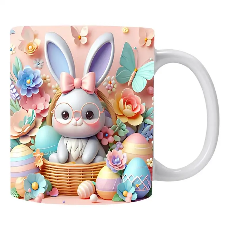 Easter Bunny Coffee Mugs Ceramic Tea Cup Bunny Easter Enamel Mugs Cocoa Chocolate Mug Water Milk Mug Breakfast Juice Cup Tea Mug