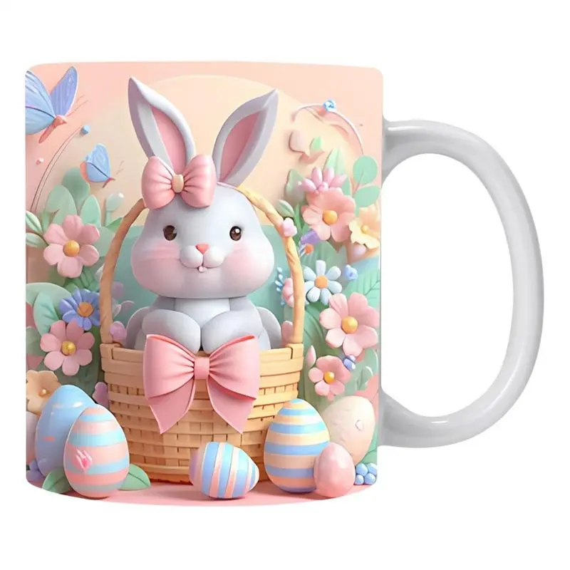 Easter Bunny Coffee Mugs Ceramic Tea Cup Bunny Easter Enamel Mugs Cocoa Chocolate Mug Water Milk Mug Breakfast Juice Cup Tea Mug