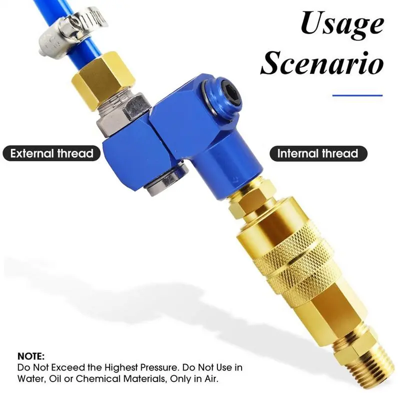 Air Fittings Industrial Portable Air Tool Adapter 360 Degree Swivel Adapter Aluminum Accessories For Hvac Garden Industrial