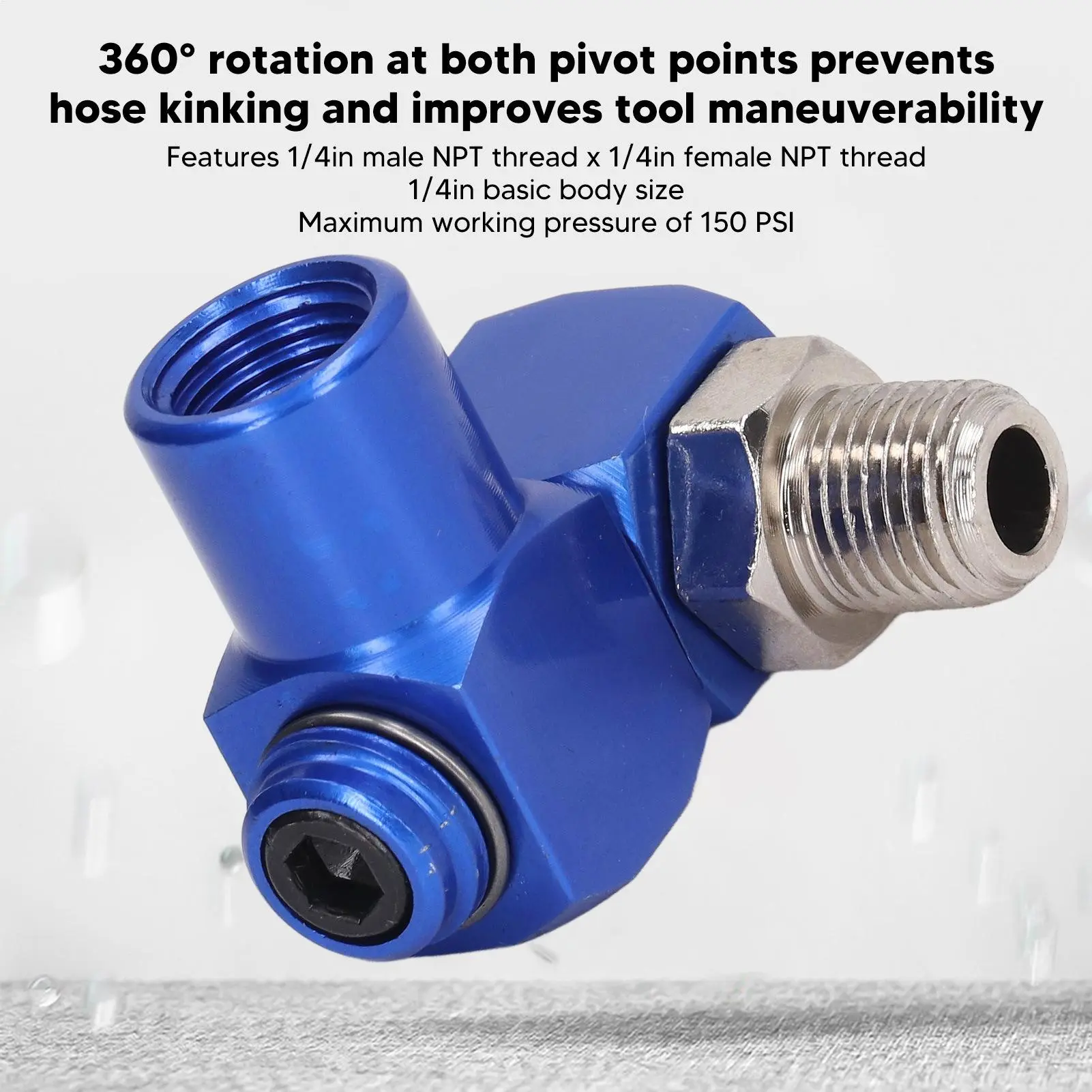 Air Fittings Industrial Portable Air Tool Adapter 360 Degree Swivel Adapter Aluminum Accessories For Hvac Garden Industrial