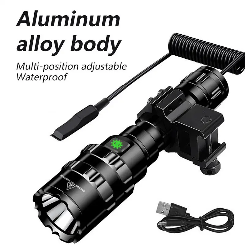 Bright Flashlight USB Rechargeable Versatile Torch Waterproof Portable Flashlight For Hunting Boating Hiking Mechanic Adventure