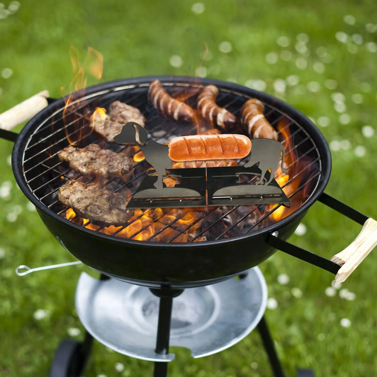 Funny Hot Dog Holders For Grill 2 Pieces Hot Dog Grill Stainless Easy-Clean Reusable Grilling Tools For Tailgating Events
