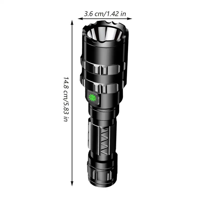 Bright Flashlight USB Rechargeable Versatile Torch Waterproof Portable Flashlight For Hunting Boating Hiking Mechanic Adventure