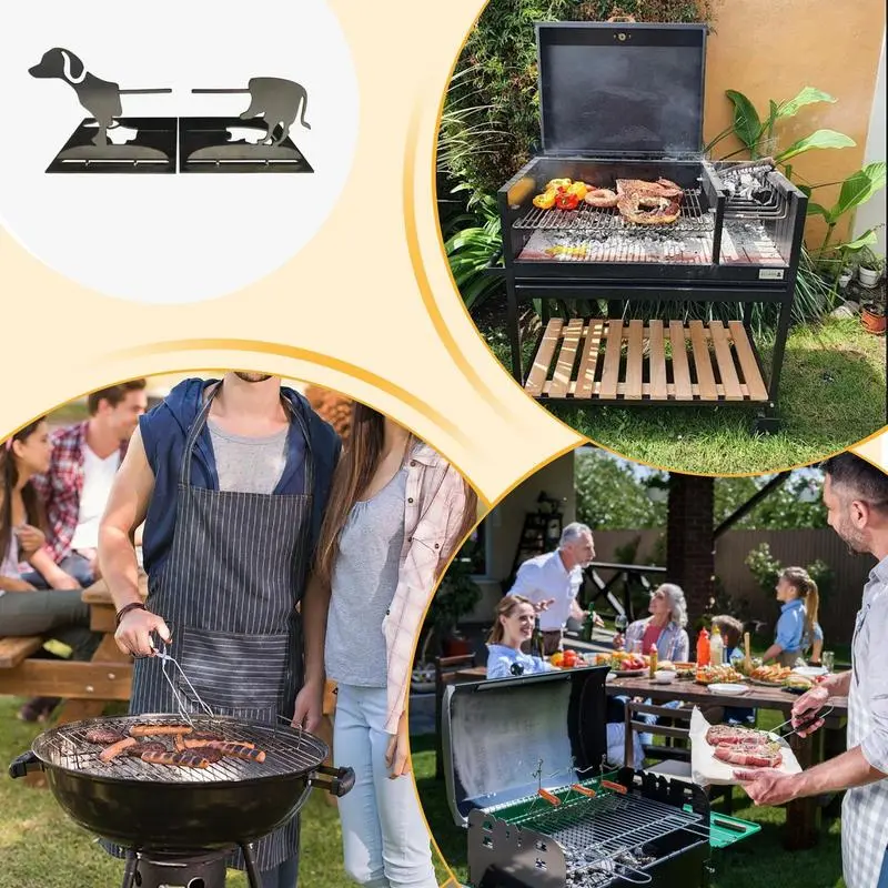 Funny Hot Dog Holders For Grill 2 Pieces Hot Dog Grill Stainless Easy-Clean Reusable Grilling Tools For Tailgating Events
