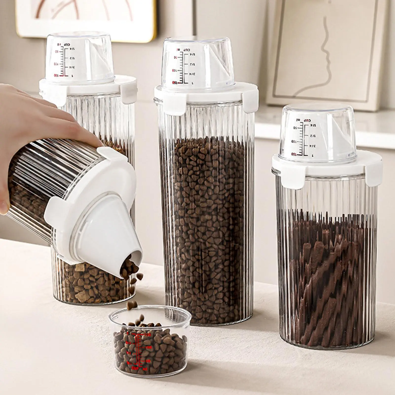 Dog Food Storage Container Large Dog Containers For Food Storage Treat Dispenser With Pour Spout Measuring Cup Organizer Holder