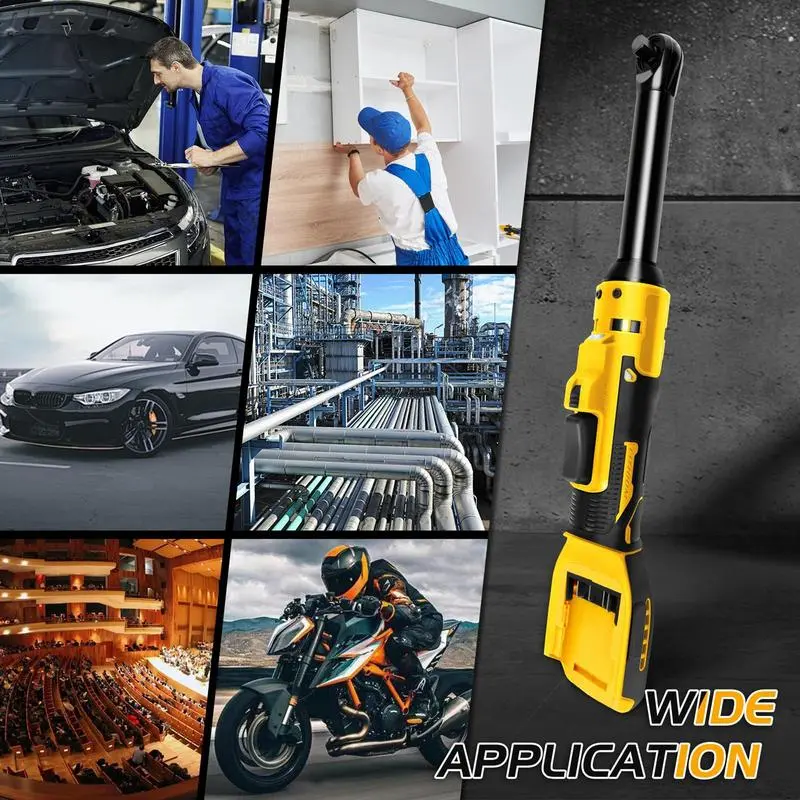 Electric Ratchet Wrench 21V Power Ratchet Wrench Power Tool Drive With Extension Bar Anti-Slip Grip 3/8 In For Automotive Repair