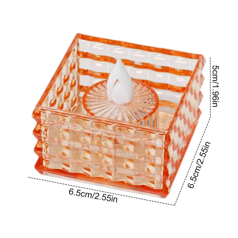 Led Tea Light 6pcs Cube Flameless Tea Lights Realistic Home Decorations Romantic Candles Light For Festival Party Birthday