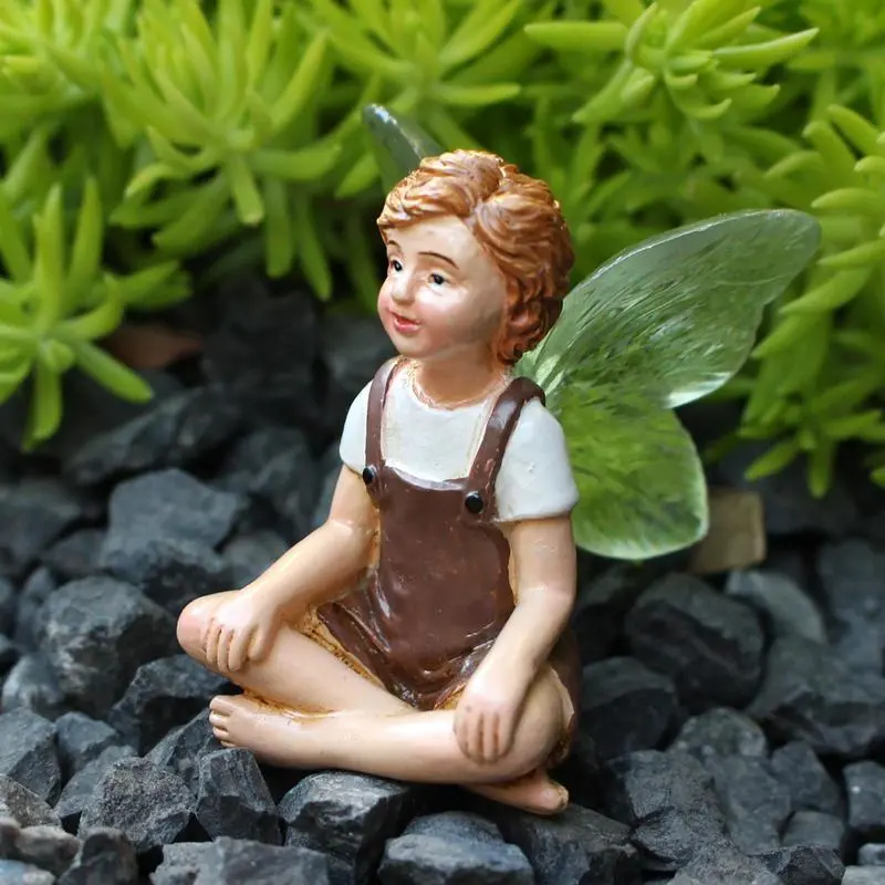 Miniature Fairy Figurines Fairy Garden Accessories Resin Crafts Cute Whispering Fairy Garden Statue Miniature Ornaments Planter