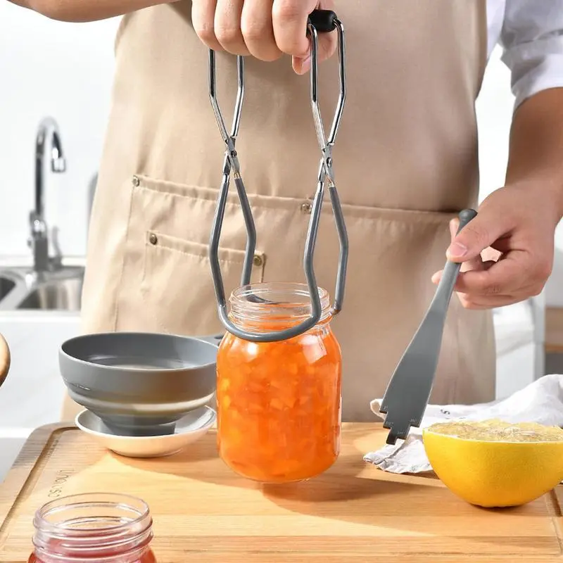 Canning Kit Stainless Steel Canning Equipment Set Foldable Home Canning Tools Set Including Rack Jar Lifter Tong Funnels For