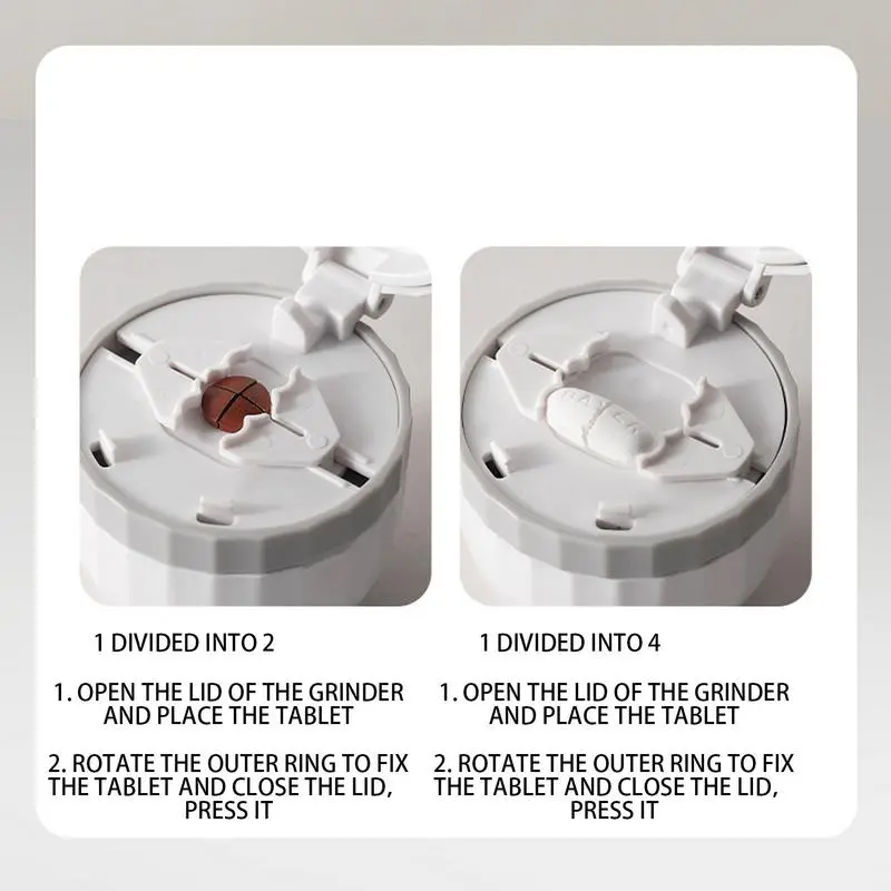 Pill Cutter Splitter Portable Medicine Splitter Holder Half Or Quarter Pill Cutter With Safety Lock For Daily Household Men