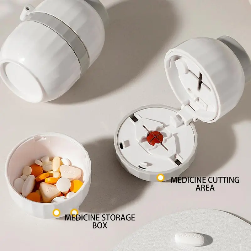 Pill Cutter Splitter Portable Medicine Splitter Holder Half Or Quarter Pill Cutter With Safety Lock For Daily Household Men