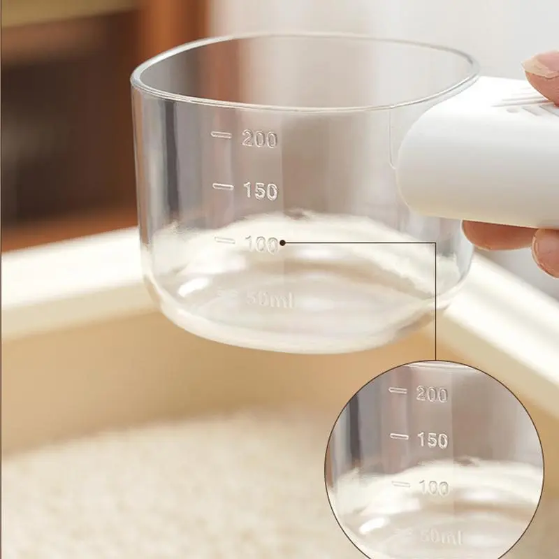 Measuring Spoon Pet Food Measuring Spoon Kitchen Tool with Scale for Scooping Flour Powder Soybean Dogs Cats and Cooking Needs