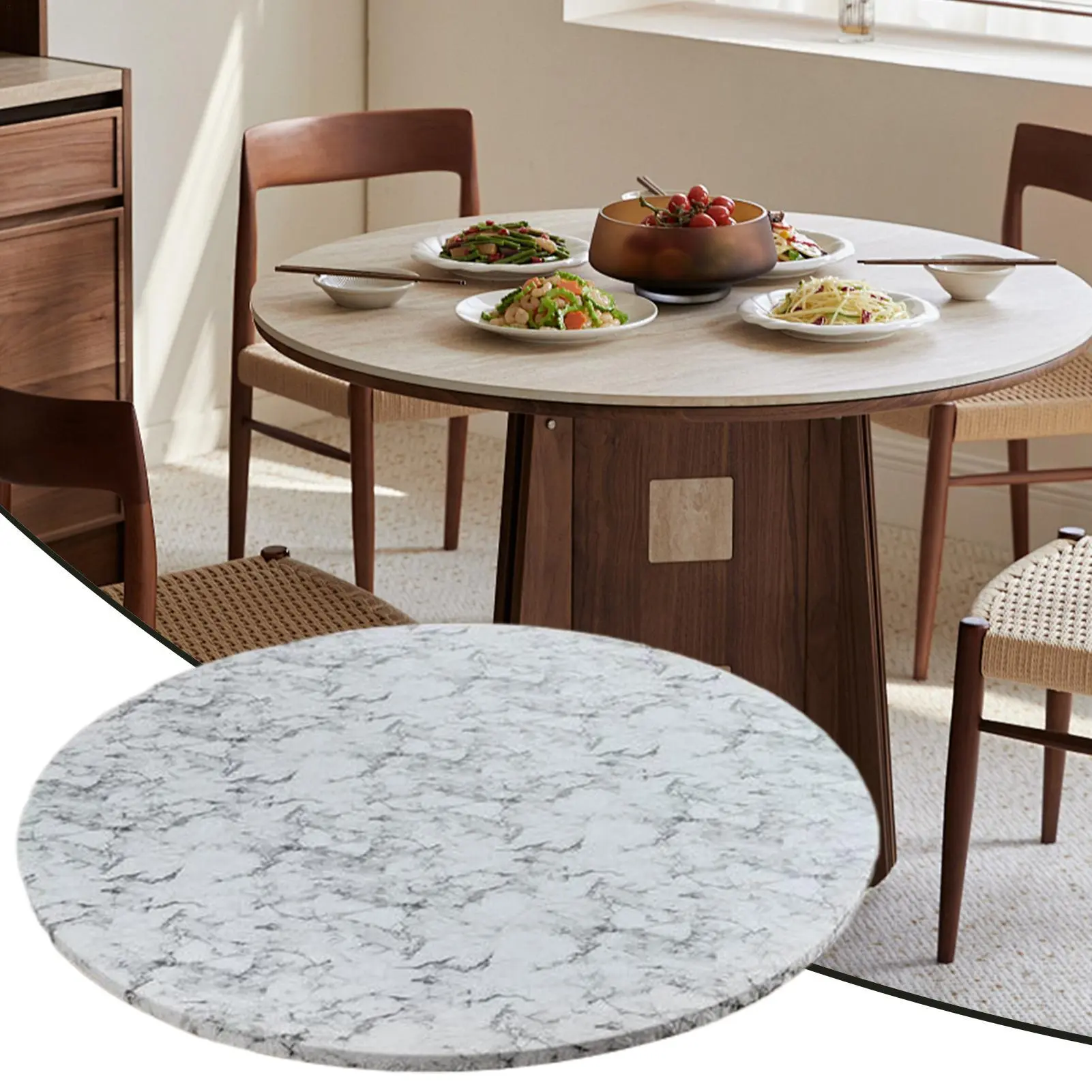 Fitted Tablecloth Round Picnic Table Cloth Stain Resistant Wipe Clean Oil Proof Protector For Picnic Living Room Dining Indoor