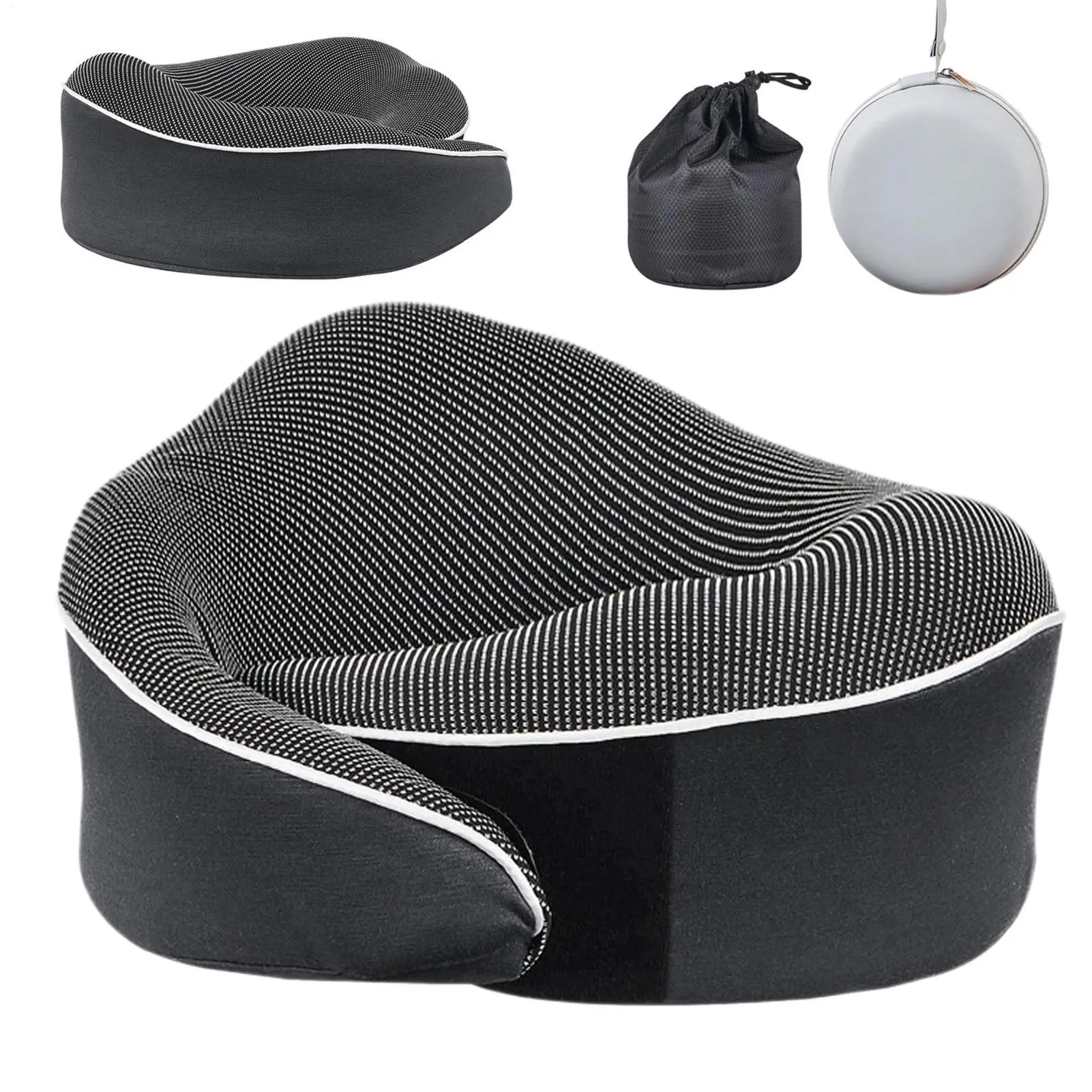 U-shaped Neck Pillows Travel Airplane Pillow Headrest Cushion Memory Foam Snail Pillow Adjustable Soft Noon Break Pillows