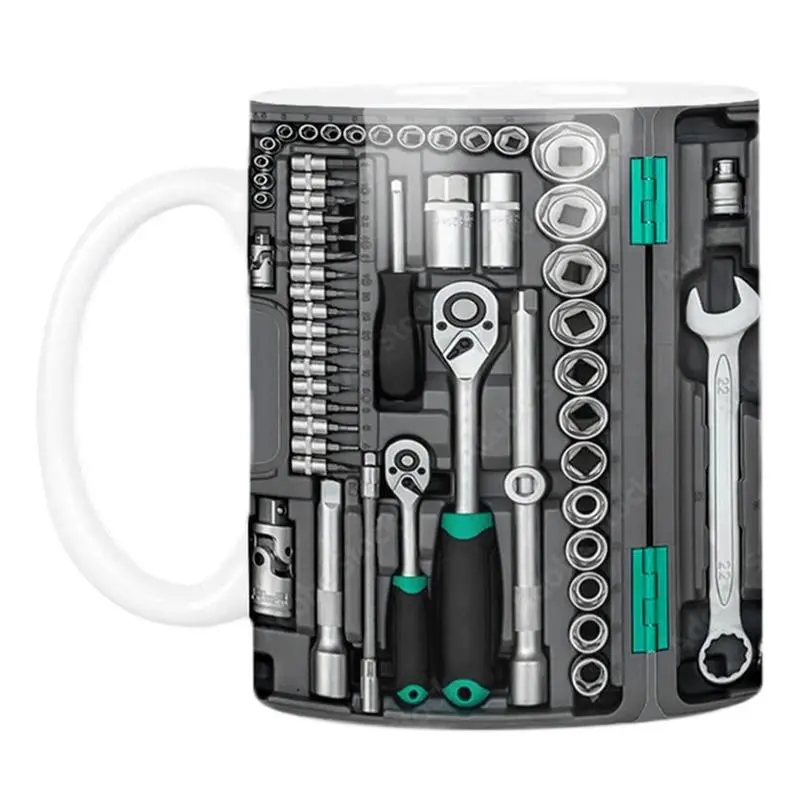 Mechanic Coffee Mug Ceramic Toolbox Tea Cup Machinist Tool Mug  Creative Engine Engine Ceramic Coffee Mug Cup Water Cup Tea Mug