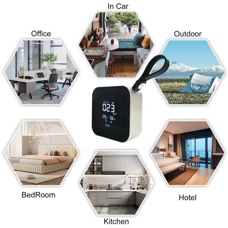 Air Quality Detector High-precision Household Indoor LED Display Air Detector Temperature And Humidity Meter Type-C Charging