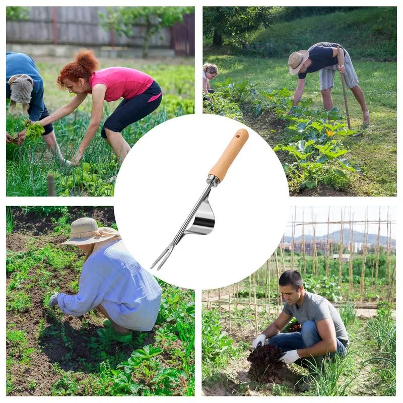 Weeding Puller Tool Manual Weeds Remover Tool Ergonomic Stainless Steel Long Shovels For Removal Digging Planting Yard Work