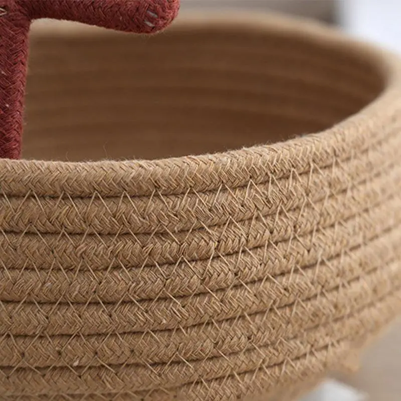 Christmas Basket Elk Cotton Rope Storage Bins Basket Christmas Party Supplies Holiday Decorative Basket Storage Organizer For