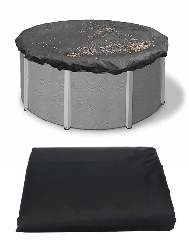 8/10FT Protective Pool Cover 210D Pool Ground Cover Round Leaf Proof Cloth Dust Cover Large Size Dustproof Floor Cloth Mat Cover