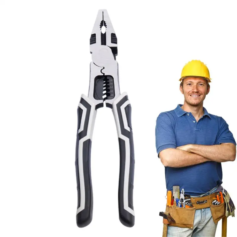 Multifunctional Wire Strippers Multifunctional Steel Flat-Mouth Cable Pliers with Electricity Measurement Electrician Plier 9-In