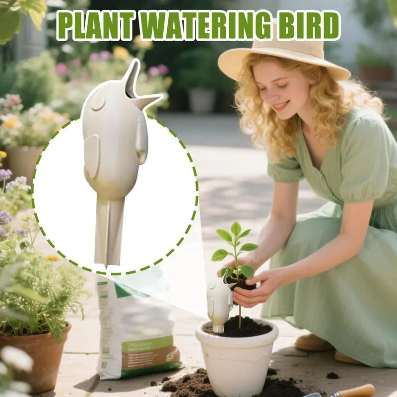 Plant Watering Globes Bird Planter Insert Waterer Automatic Decorative Potted Waterer for Indoor Plants Garden Balcony