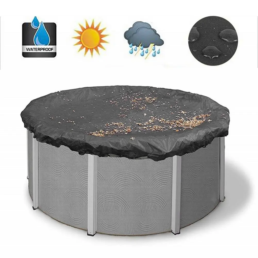 8/10FT Protective Pool Cover 210D Pool Ground Cover Round Leaf Proof Cloth Dust Cover Large Size Dustproof Floor Cloth Mat Cover