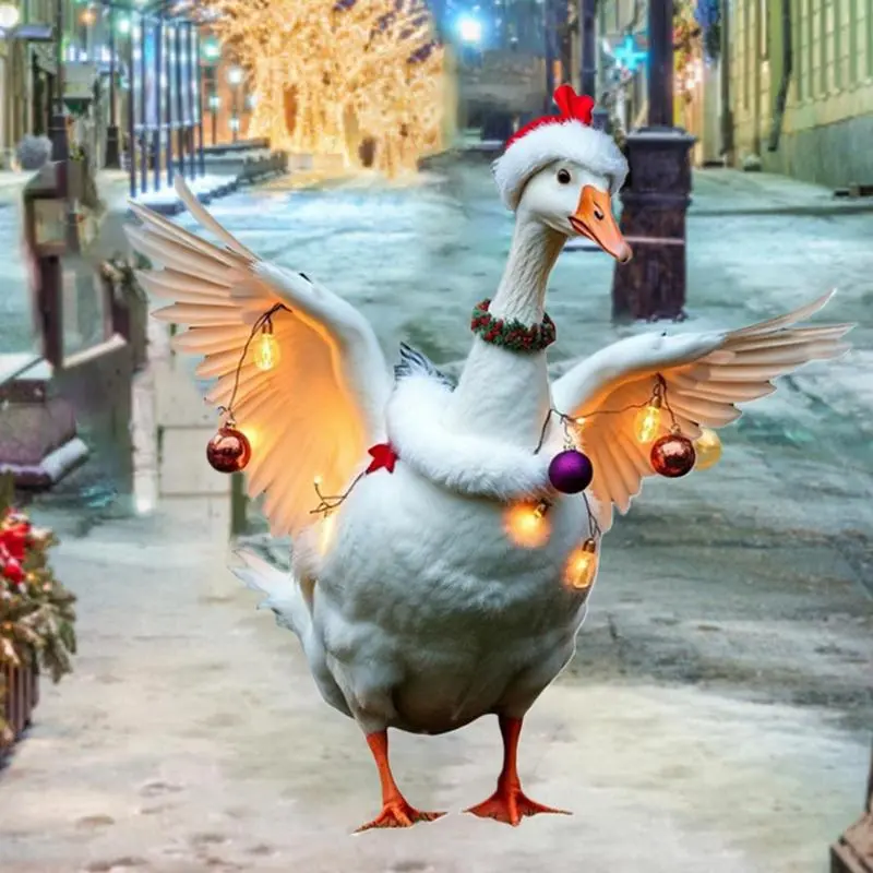 2D Christmas Duck Stake Realistic Animal Yard Ground Plugs Duck Animal Statue Stakes Decorative Figurines Lifelike Duck Statue
