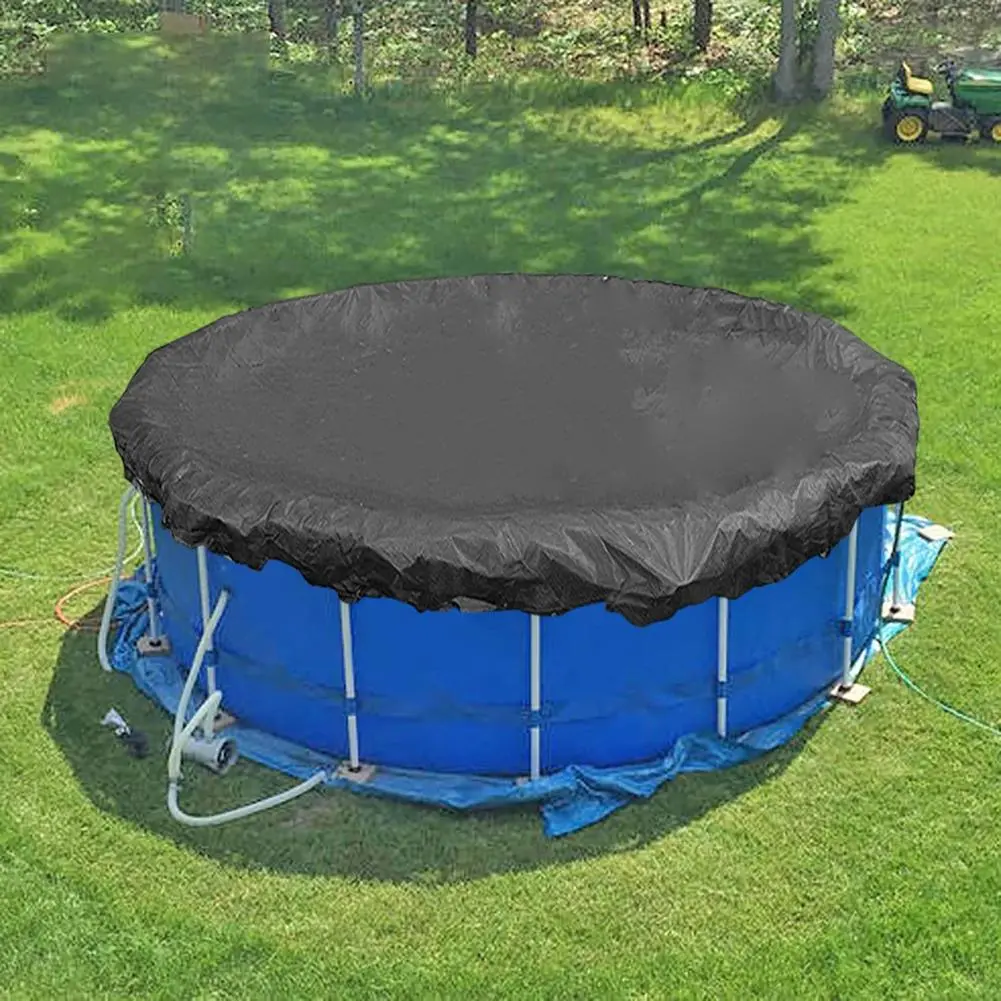 8/10FT Protective Pool Cover 210D Pool Ground Cover Round Leaf Proof Cloth Dust Cover Large Size Dustproof Floor Cloth Mat Cover