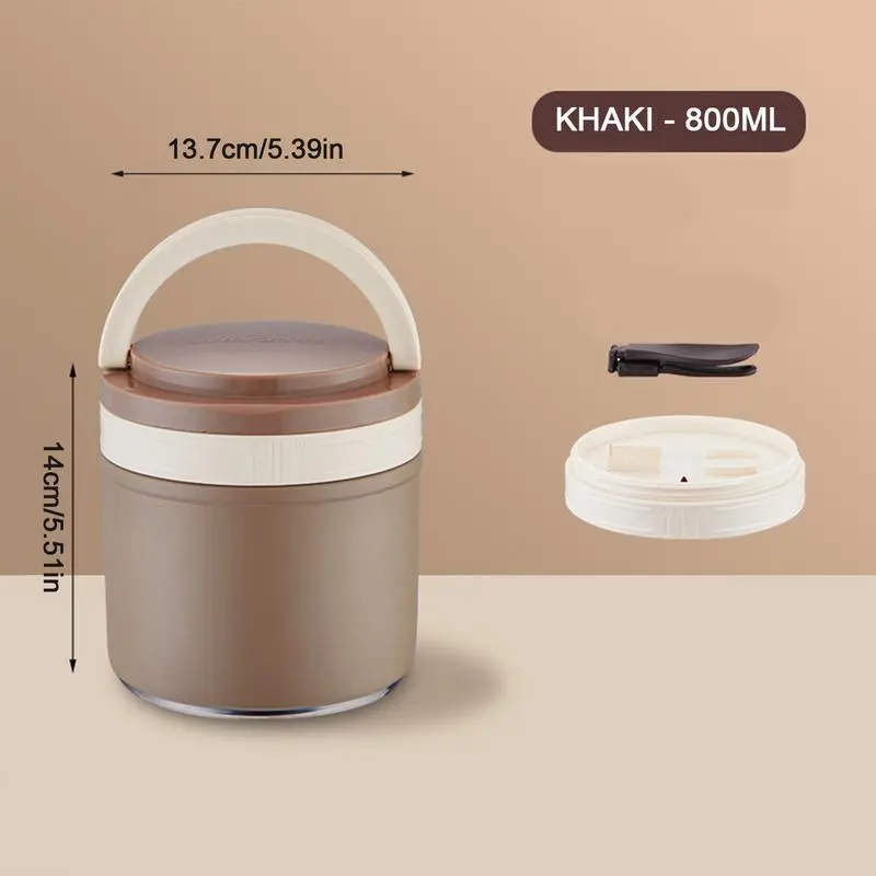800ML Stainless Steel Insulated Lunch Box Drinking Cup With Spoon Food Thermal Jar Insulated Soup Thermos Breakfast Soup Cup