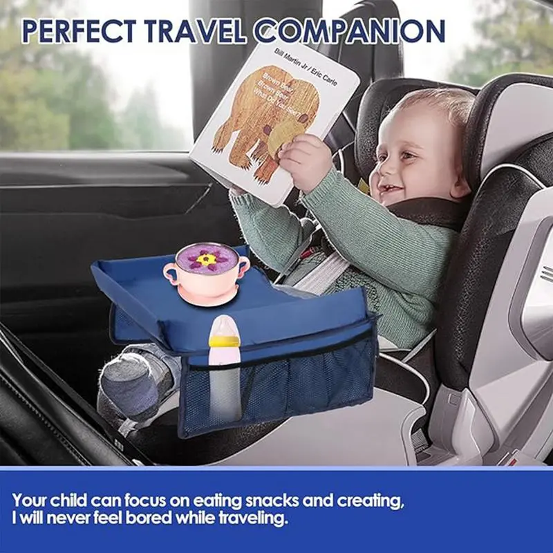 Kids Travel Tray Long Trip Kids Travel Tray For Car Seat Must Have Desk Organizer With Adjustable Straps Foldable Carseat Table