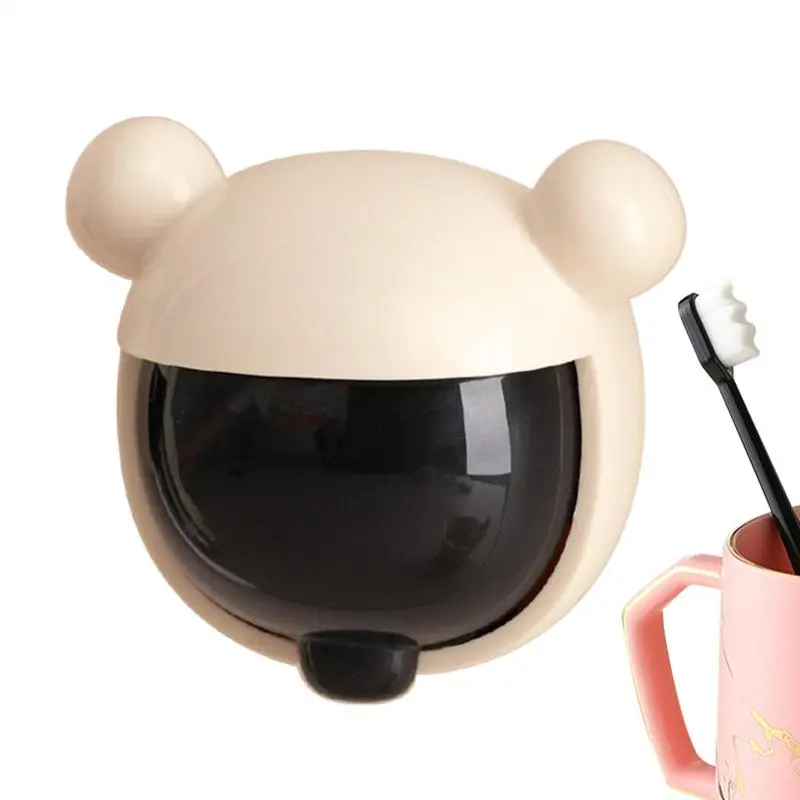 Toothbrush Holders for Bathrooms Cute Cartoon Toothbrush Holders with Cover Bathroom Accessory for Dorm Family RV Toddler Modern