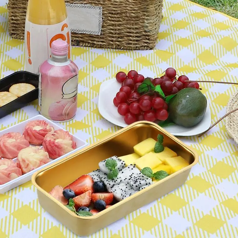 Stainless Steel Snack Box Stainless Steel Lunch Container Food Case Lidded Storage Bins For Nuts Daily Use Dried Fruits School