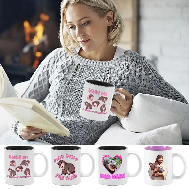 Hippo Mugs Ceramic Milk Mug Coffee Milk Tea Mug Cup Animal Cute Mug Cup For Hippo Lovers Teens Girls