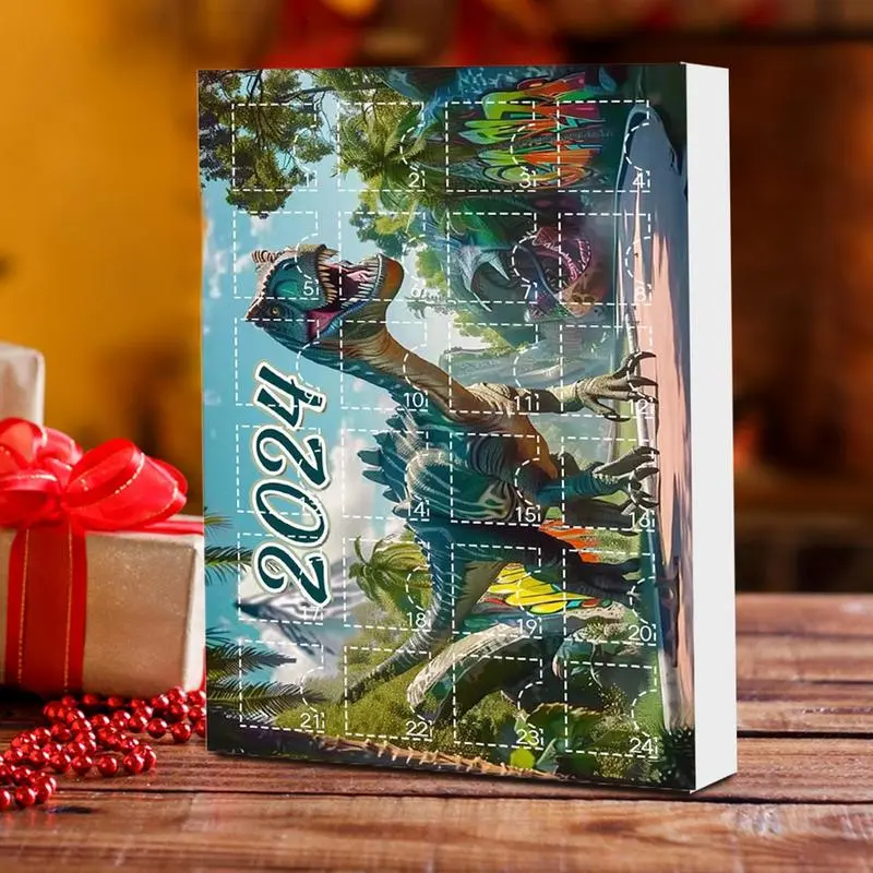 Christmas Dinosaur Ornament Advent Calendar Dinosaur Letter Acrylic Flat Pendant Christmas Countdown Toy Calendar Christmas Gift