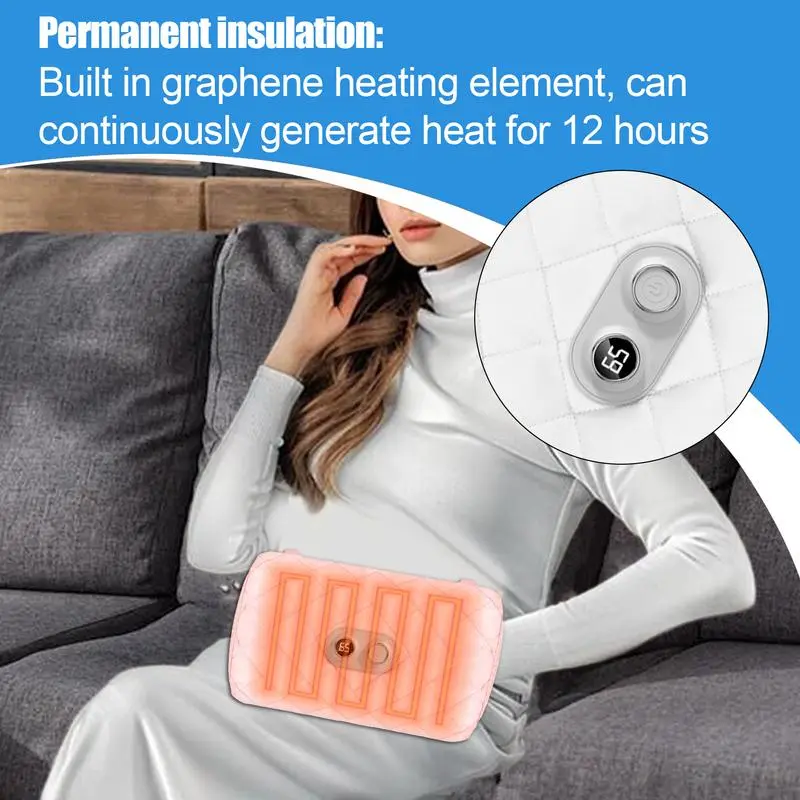 Hand Warmer Bag Electric Heated Hand Warmers Pouch USB Rechargeable Electric Heated Quick Heat Hand Warmer For Hiking Camping