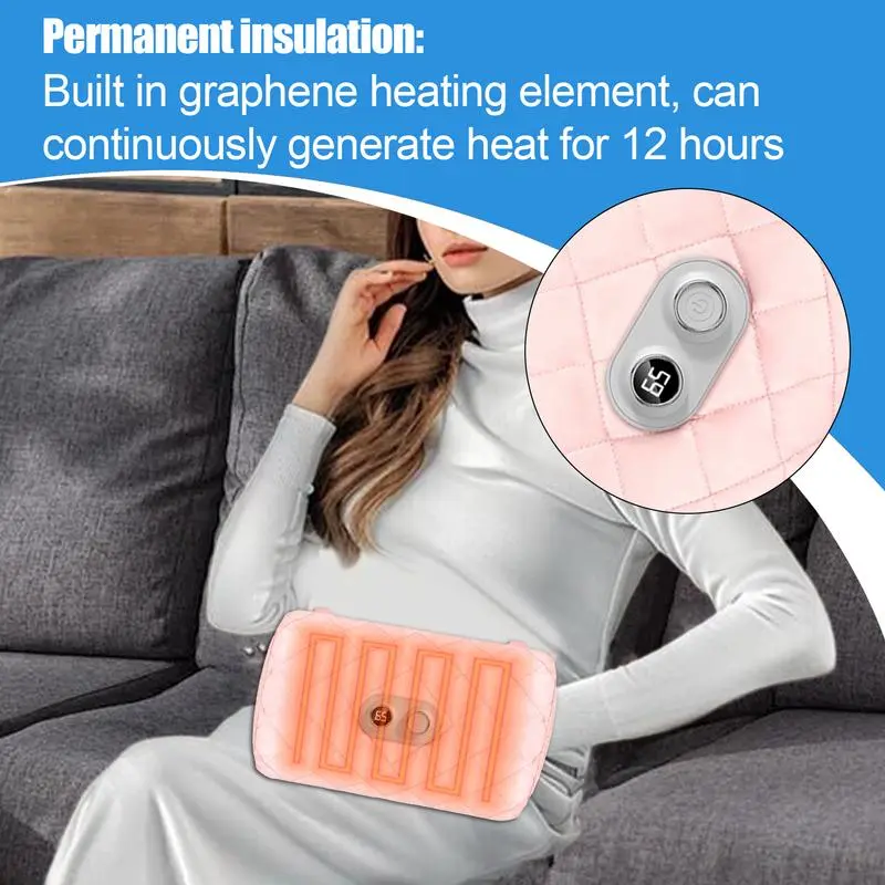 Hand Warmer Bag Electric Heated Hand Warmers Pouch USB Rechargeable Electric Heated Quick Heat Hand Warmer For Hiking Camping