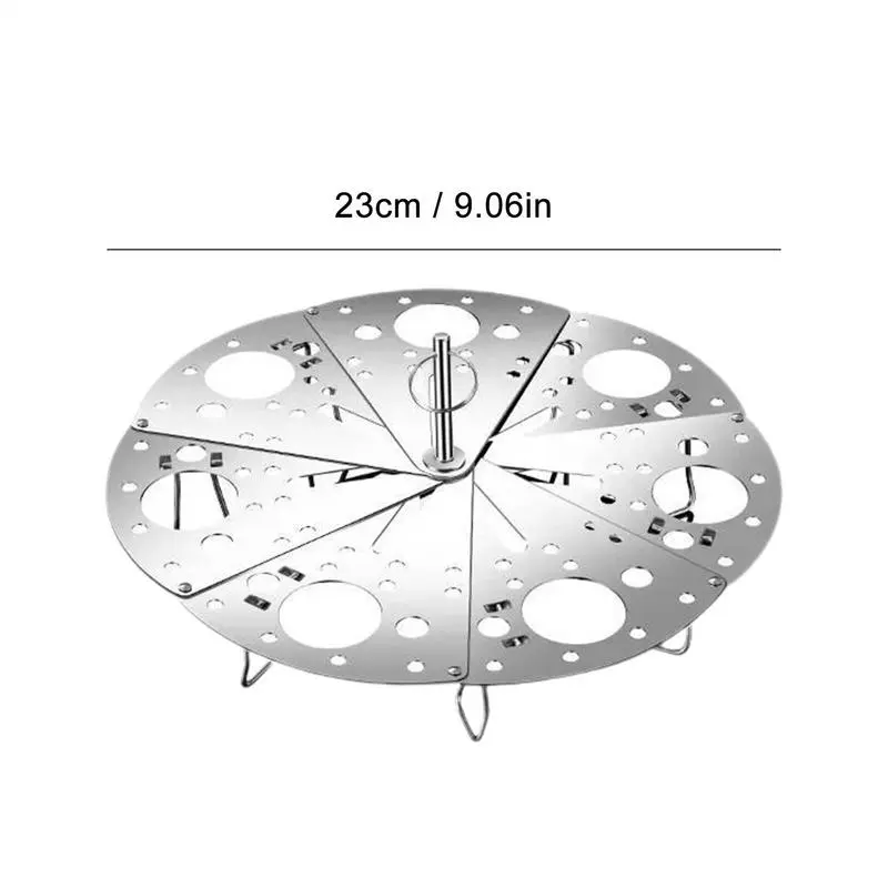 Vegetable Steamer Basket Expandable Stainless Steel Veggie Steamer Basket Thicken Anti-scalding Grip Adjusted Height Folding
